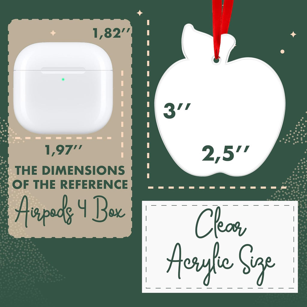 Personalized Teacher Apple Ornament