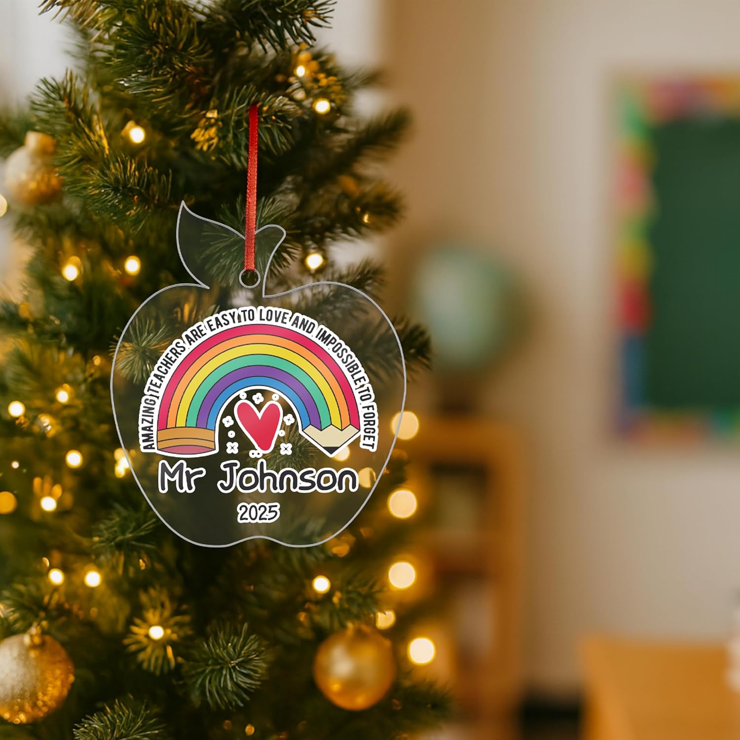 Personalized Teacher Christmas Ornament