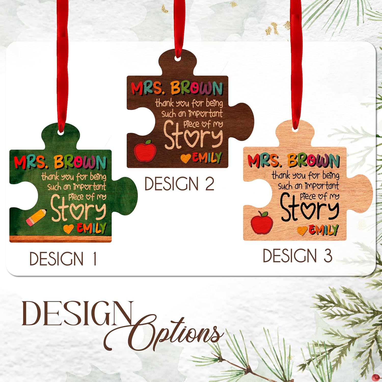 Personalized Teacher Ornament Gift