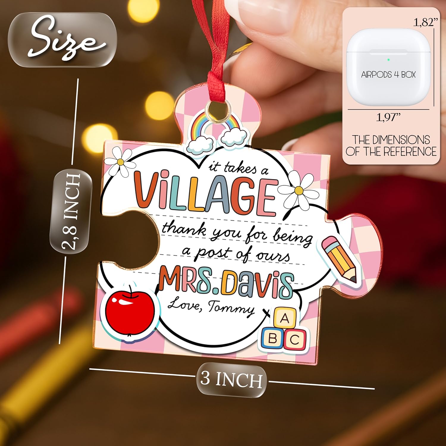 Teacher Appreciation Gift – Personalized Acrylic Puzzle Ornament