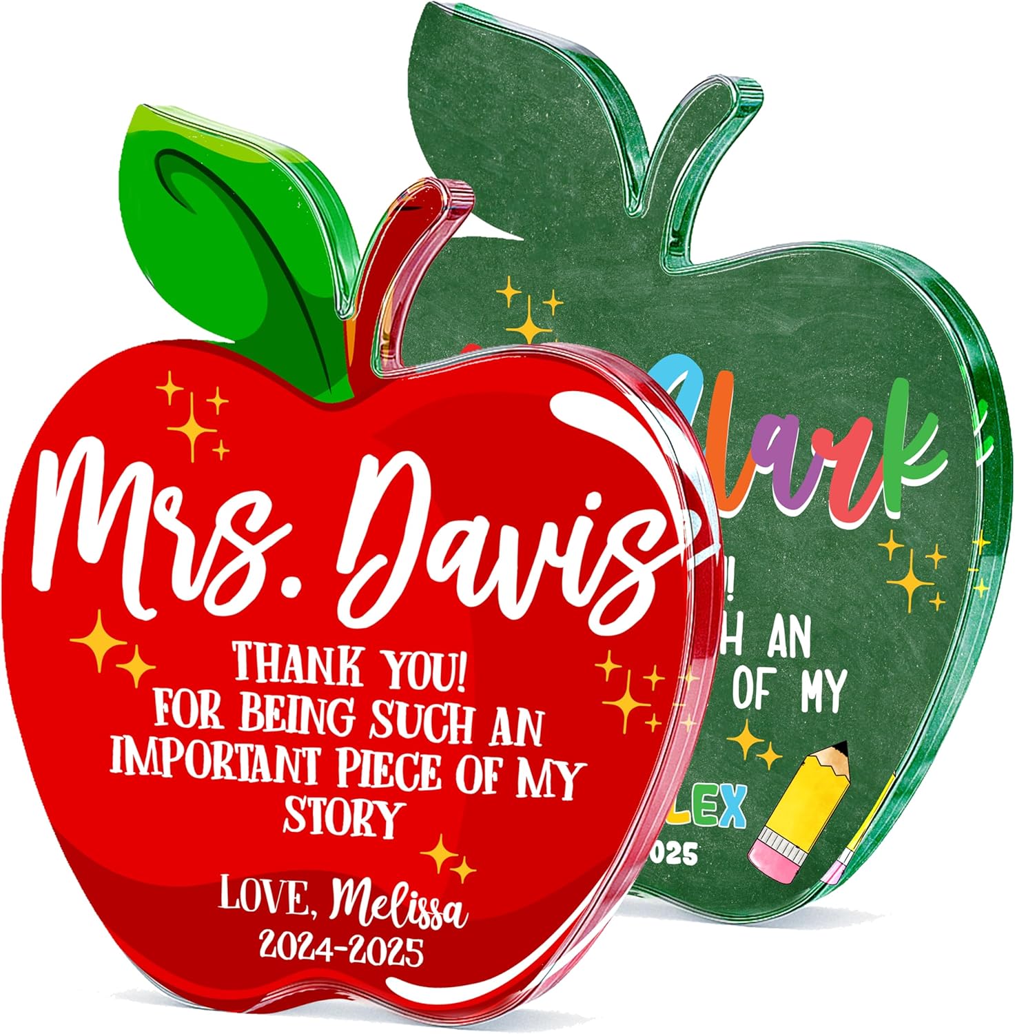 Personalized Teacher Apple Acrylic Sign