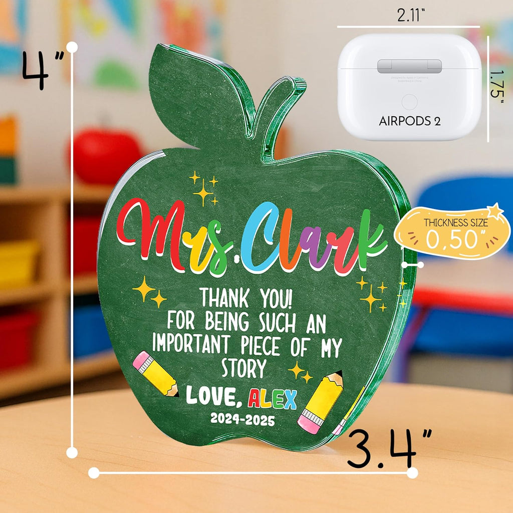 Personalized Teacher Apple Acrylic Sign