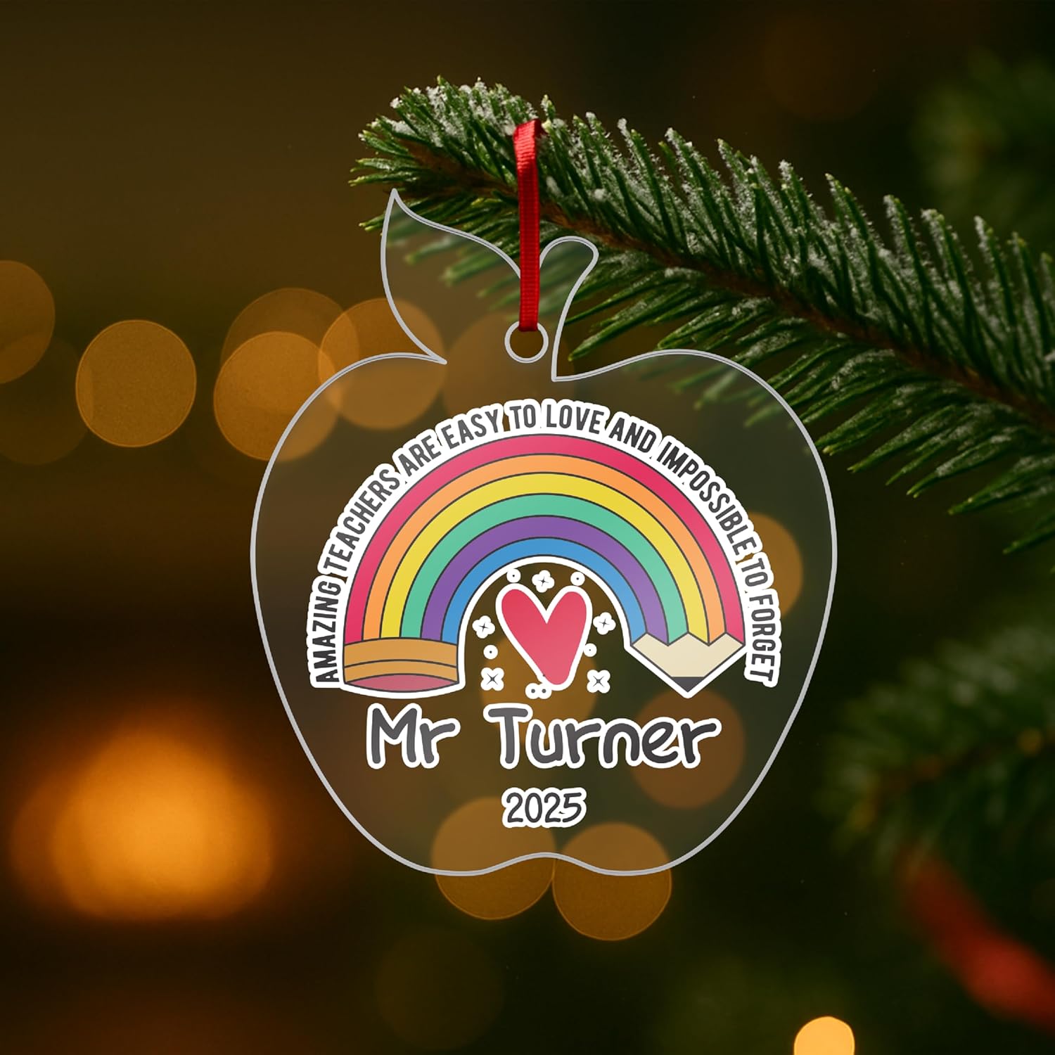 Personalized Teacher Christmas Ornament