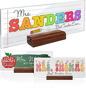 Acrylic Nameplate with Wooden Stand Appreciation Gift