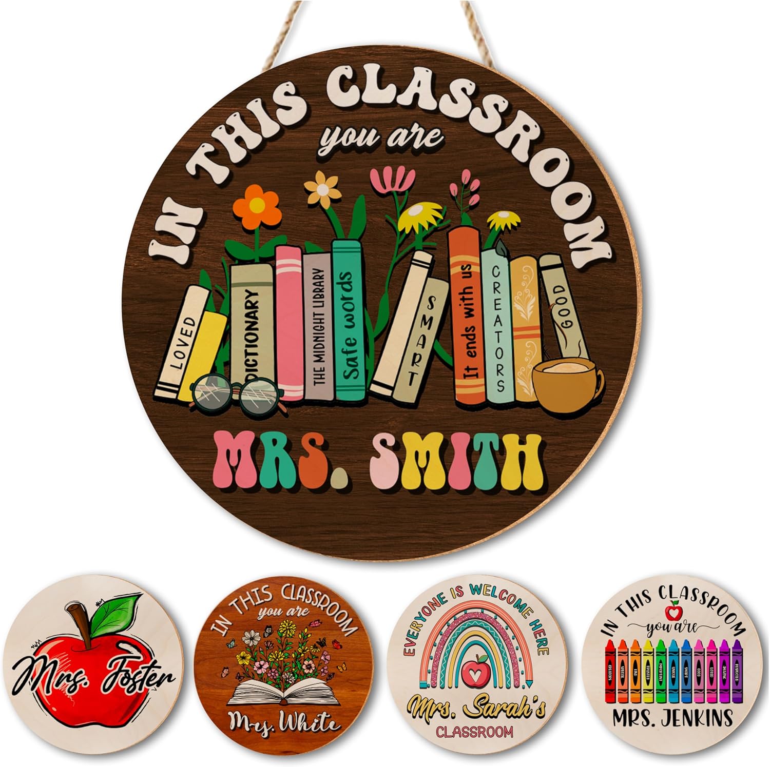 Personalized Teacher Appreciation Plywood Door Hanger Plaque