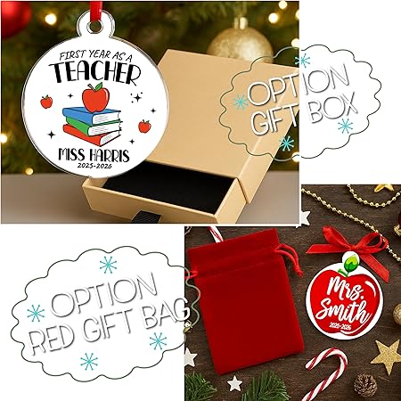Personalized Teacher Christmas Ornament