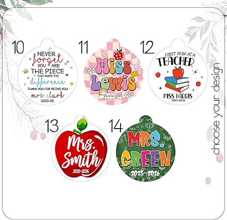 Personalized Teacher Christmas Ornament