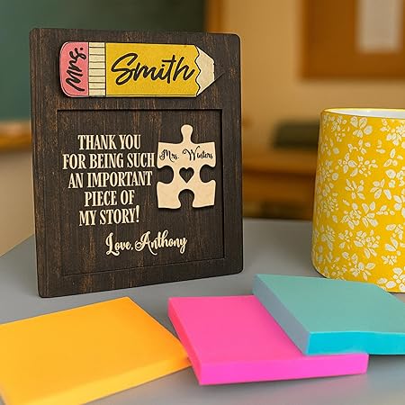 Personalized Teacher Puzzle Plaque Gift