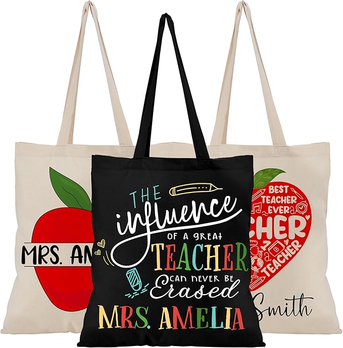 Personalized Teacher Tote Bag with Name