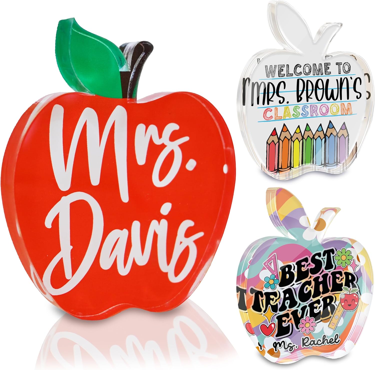 Personalized Apple Plaque Teacher Appreciation Gift