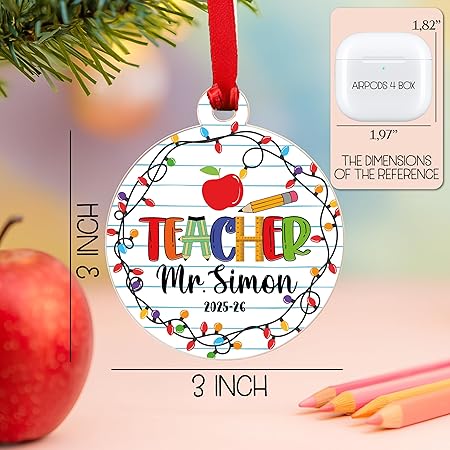 Personalized Teacher Christmas Ornament