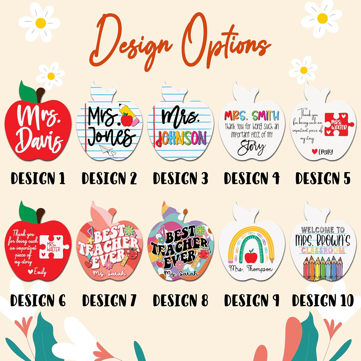 Personalized Apple Plaque Teacher Appreciation Gift