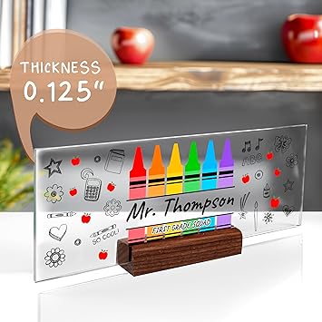 Acrylic Nameplate with Wooden Stand Appreciation Gift