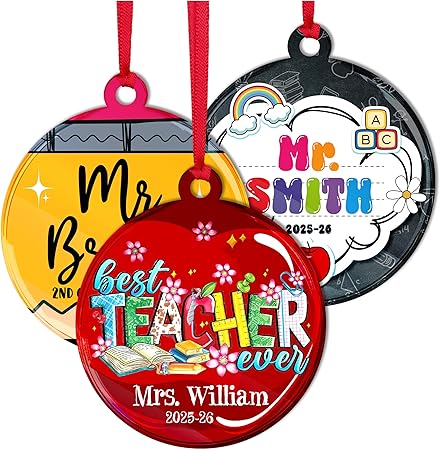 Personalized Teacher Christmas Ornament