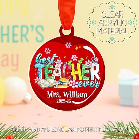 Personalized Teacher Christmas Ornament
