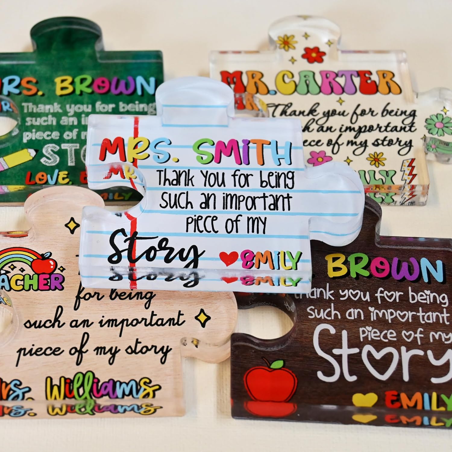 Personalized Teacher Appreciation Paperweight Gift