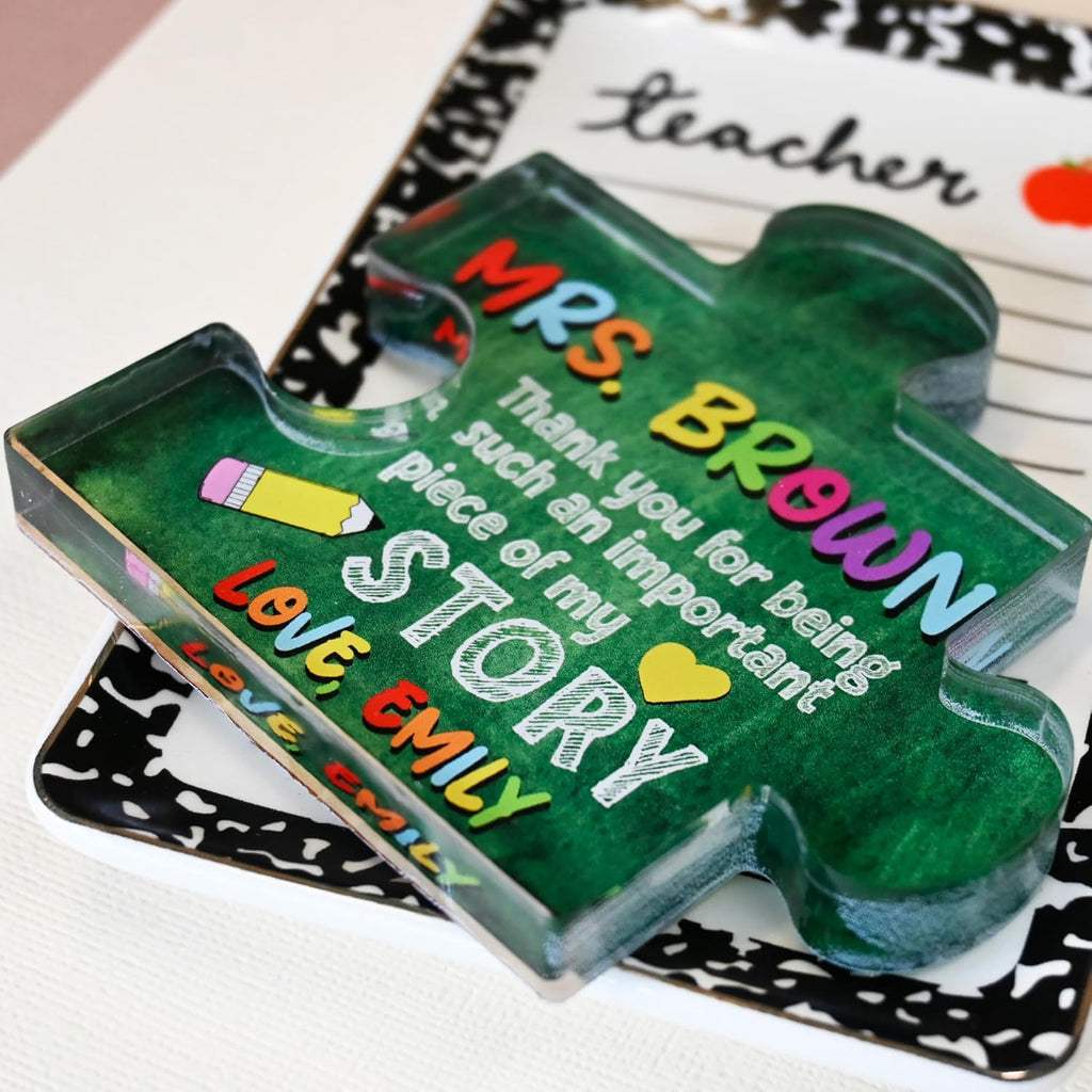Personalized Teacher Appreciation Paperweight Gift