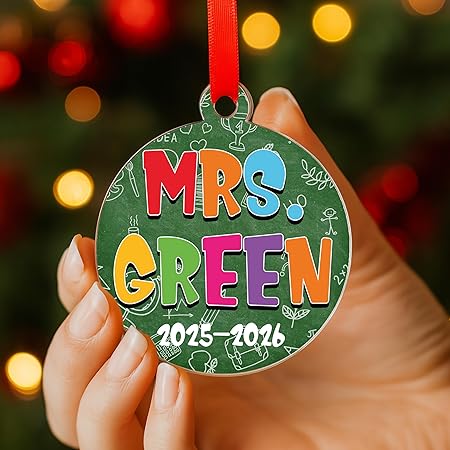Personalized Teacher Christmas Ornament