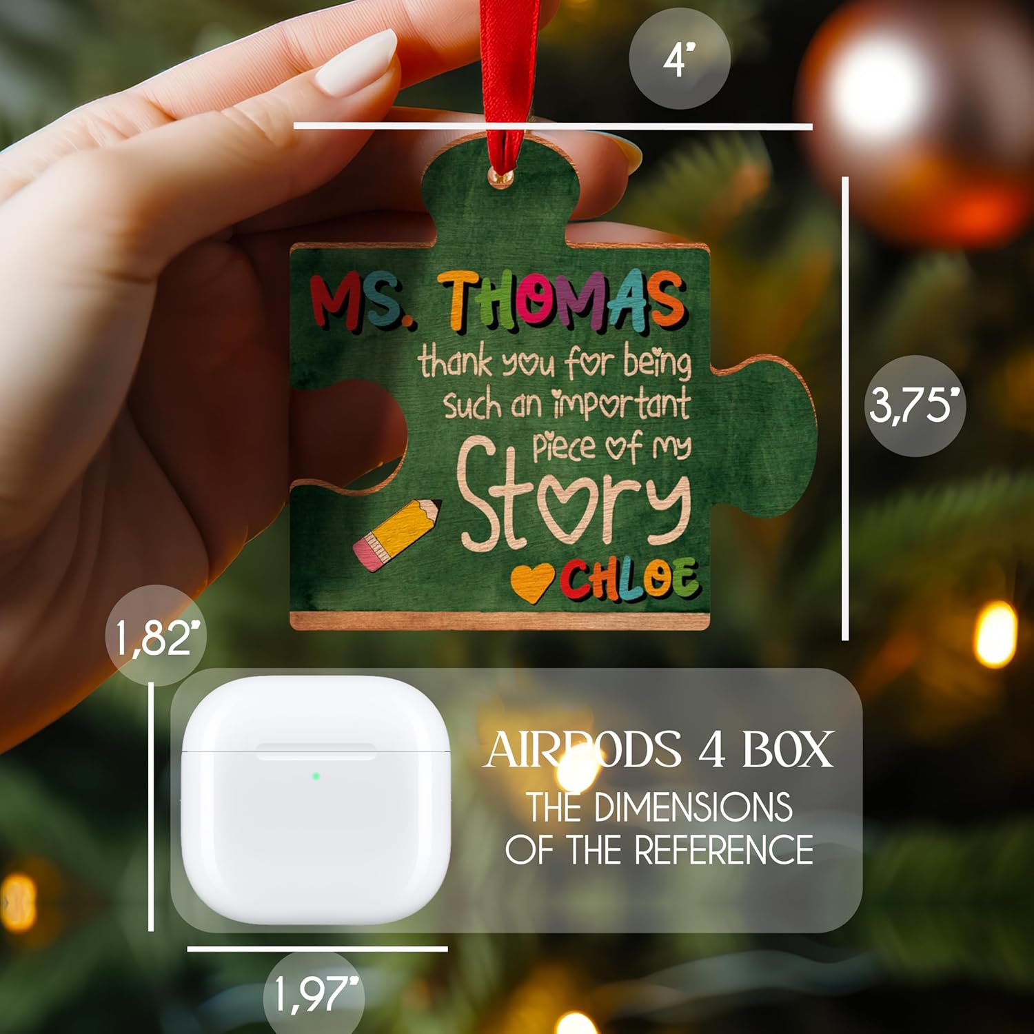 Personalized Teacher Ornament Gift