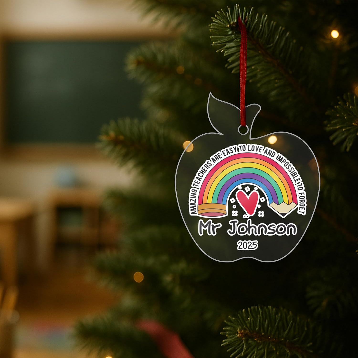 Personalized Teacher Christmas Ornament