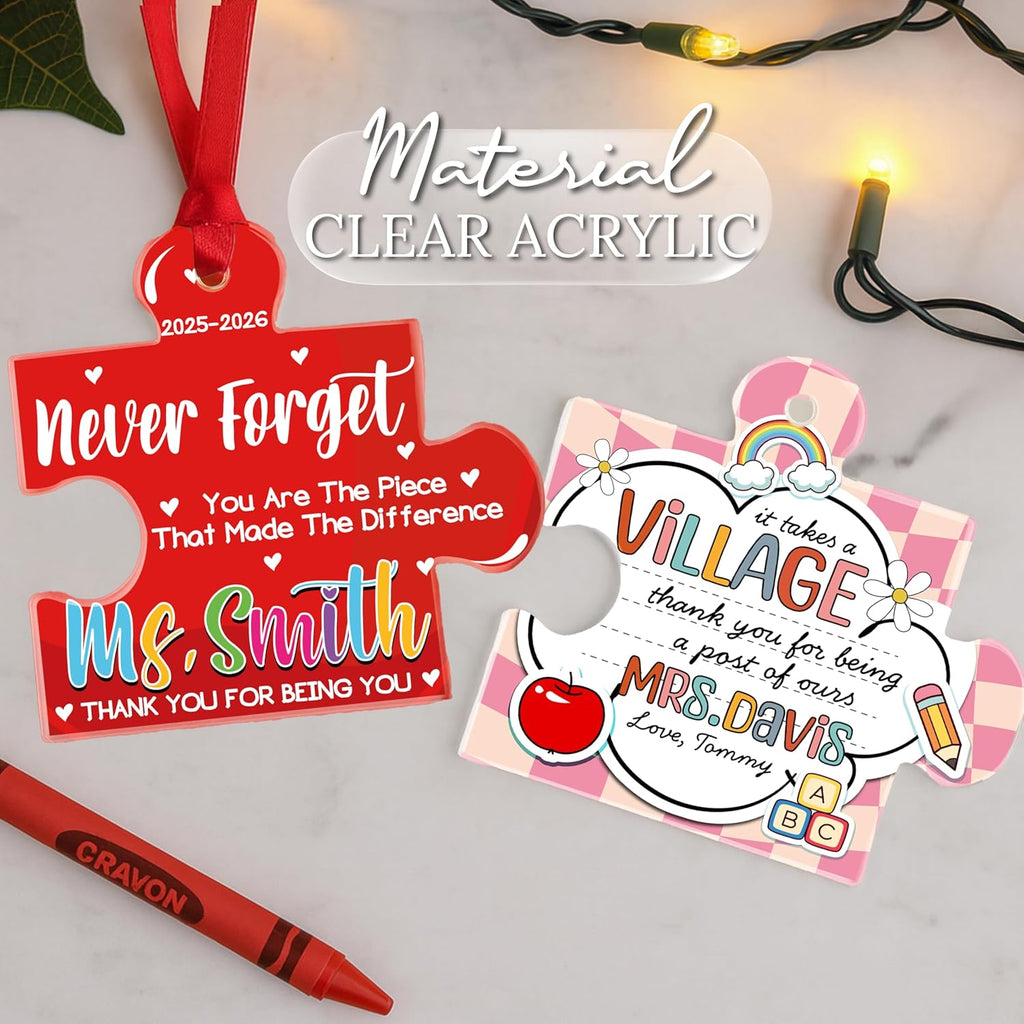 Teacher Appreciation Gift – Personalized Acrylic Puzzle Ornament