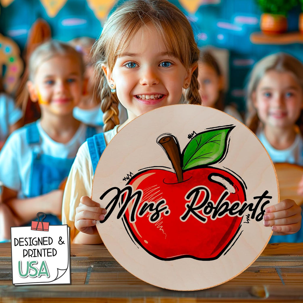 Personalized Teacher Appreciation Plywood Door Hanger Plaque