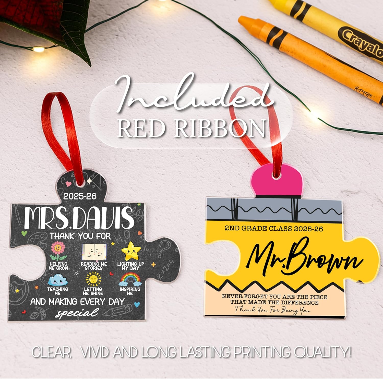 Teacher Appreciation Gift – Personalized Acrylic Puzzle Ornament
