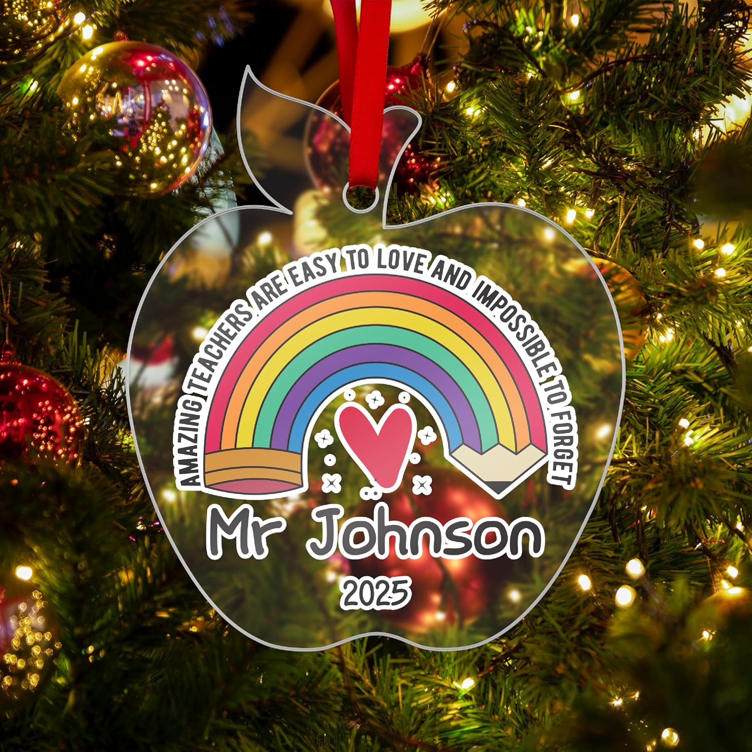 Personalized Teacher Christmas Ornament