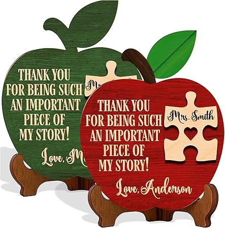 Personalized Teacher Apple Puzzle Sign Gift