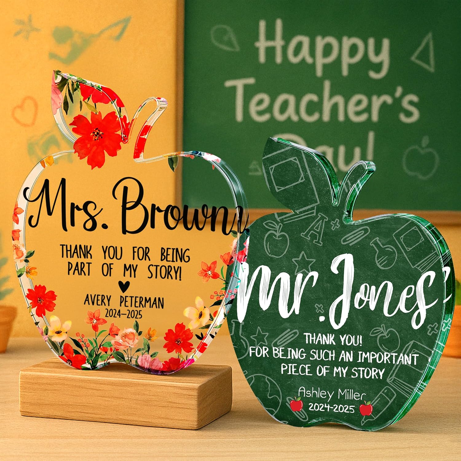 Personalized Teacher Apple Acrylic Sign