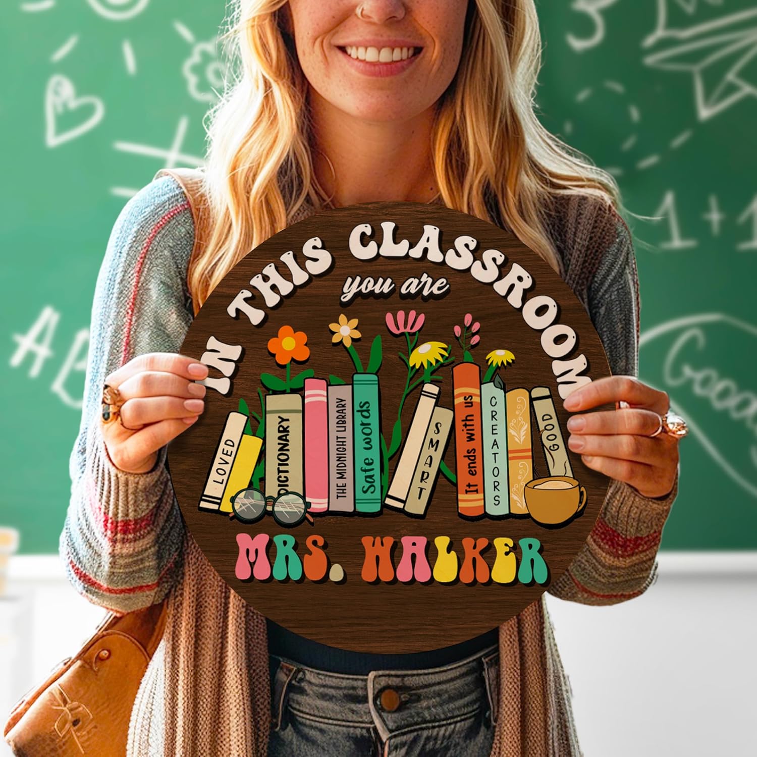 Personalized Teacher Appreciation Plywood Door Hanger Plaque