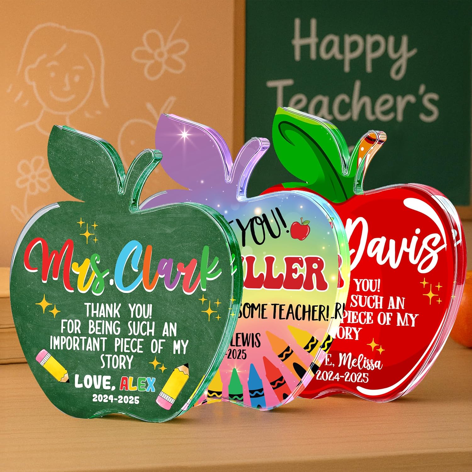 Personalized Teacher Apple Acrylic Sign
