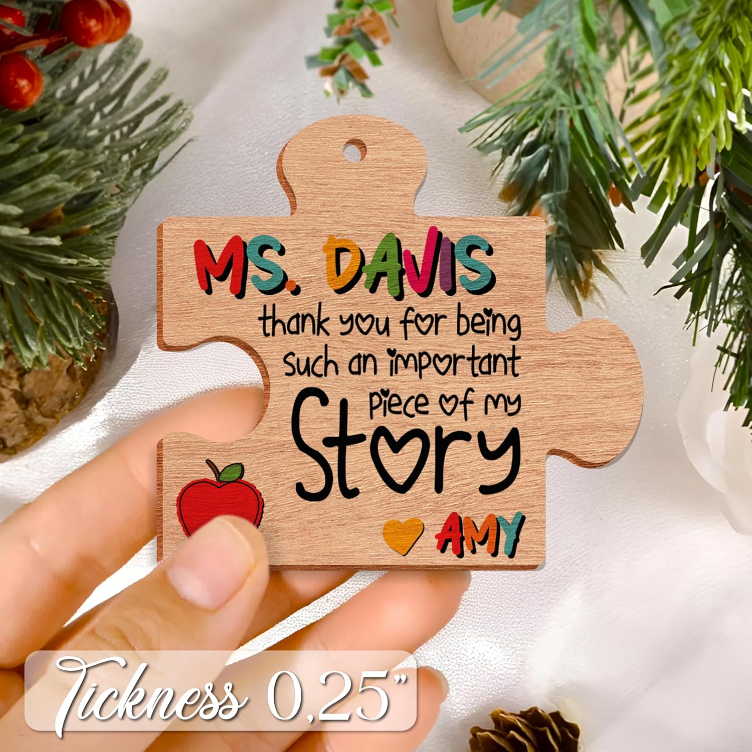 Personalized Teacher Ornament Gift