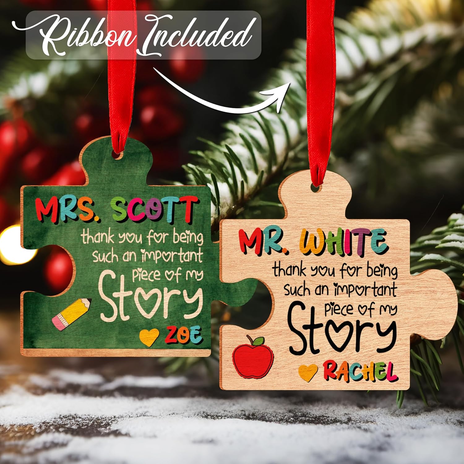Personalized Teacher Ornament Gift