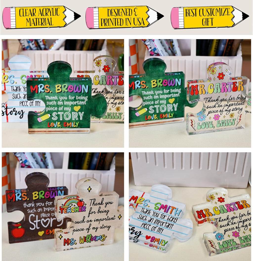 Personalized Teacher Appreciation Paperweight Gift