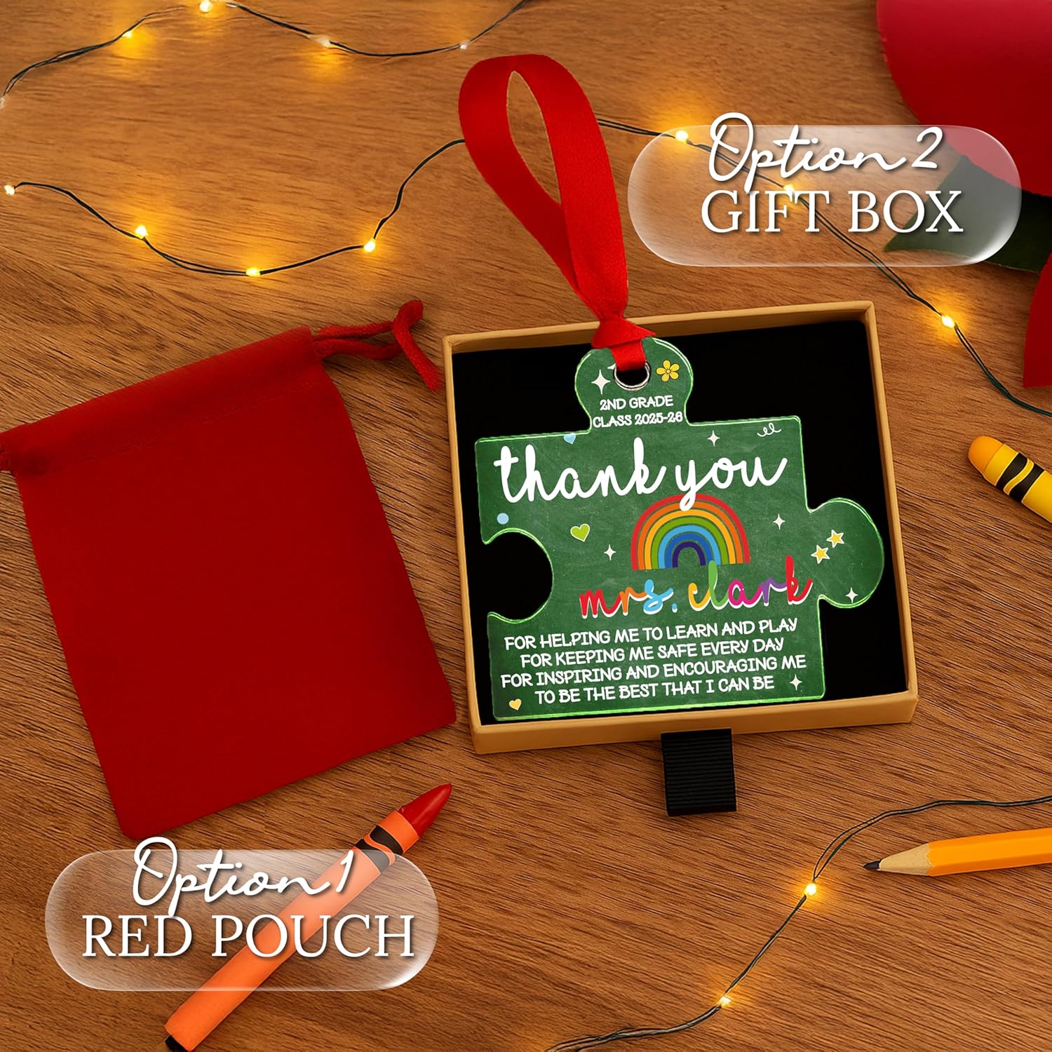 Teacher Appreciation Gift – Personalized Acrylic Puzzle Ornament