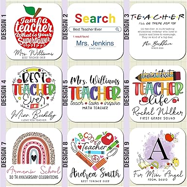 Personalized Teacher's Appreciation Canvas Tote Bags