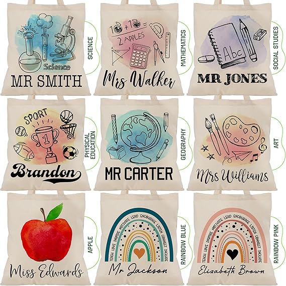 Personalized Teacher Tote Bag