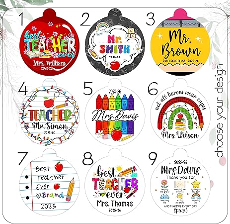 Personalized Teacher Christmas Ornament