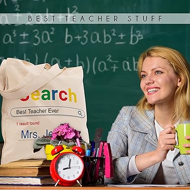 Personalized Teacher's Appreciation Canvas Tote Bags