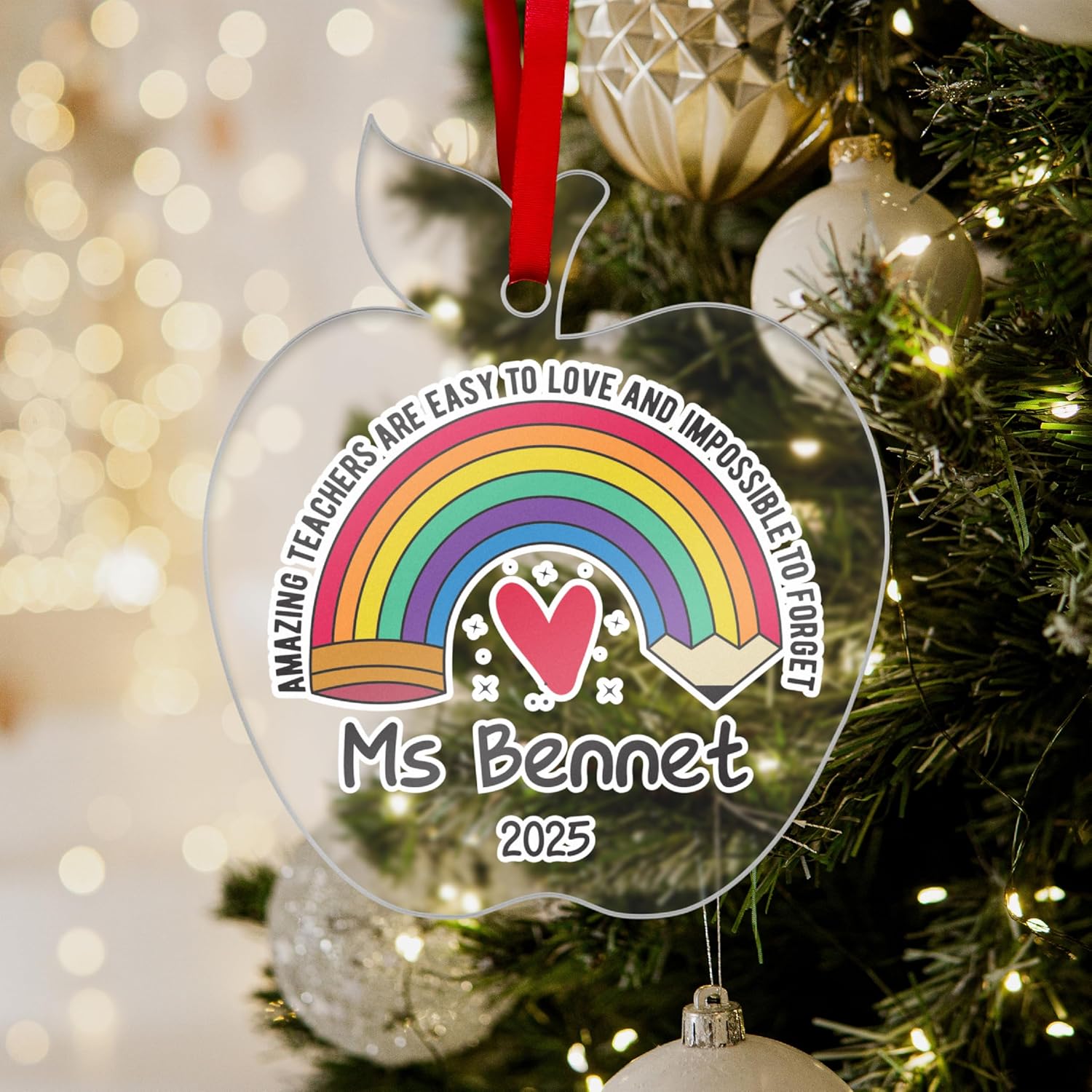 Personalized Teacher Christmas Ornament