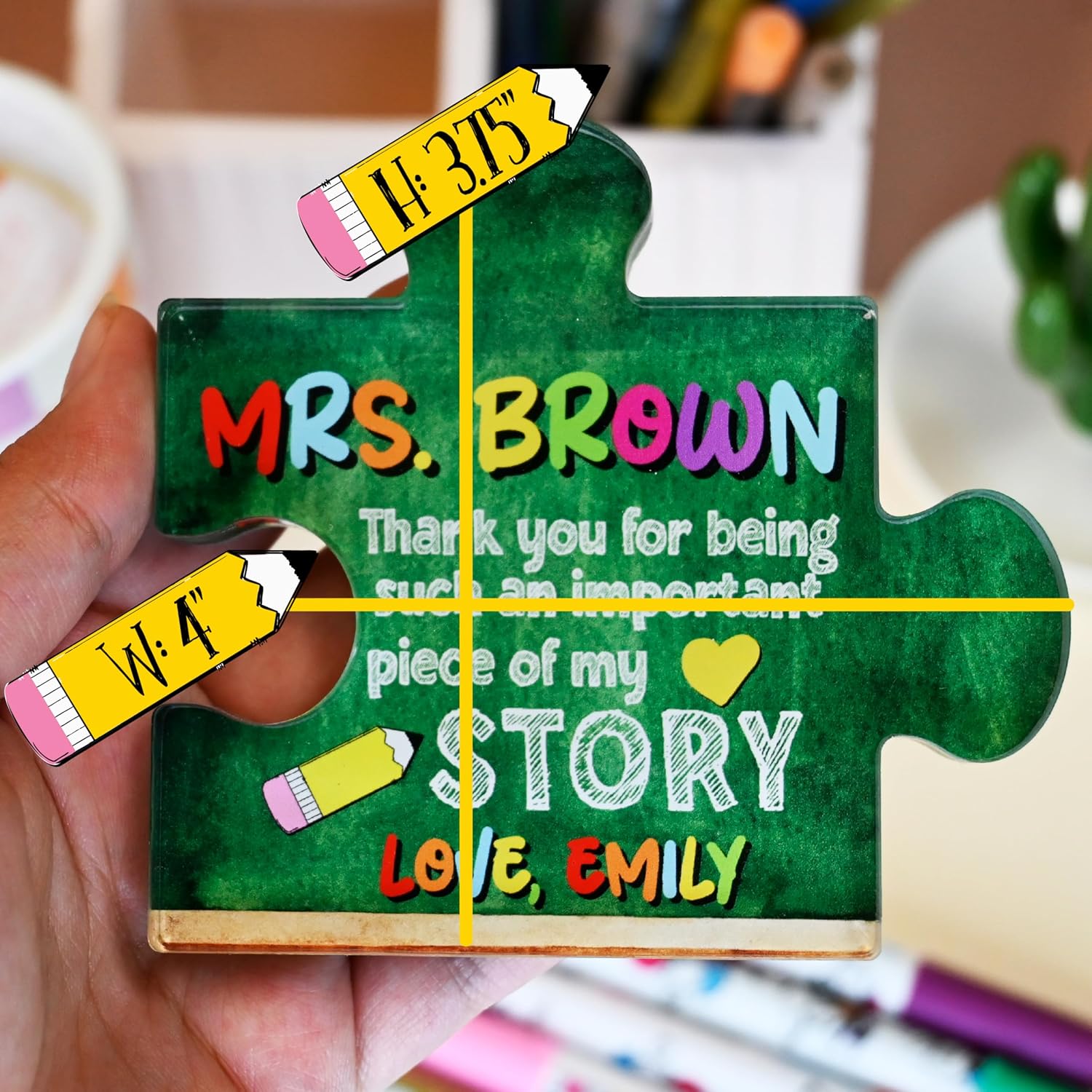 Personalized Teacher Appreciation Paperweight Gift